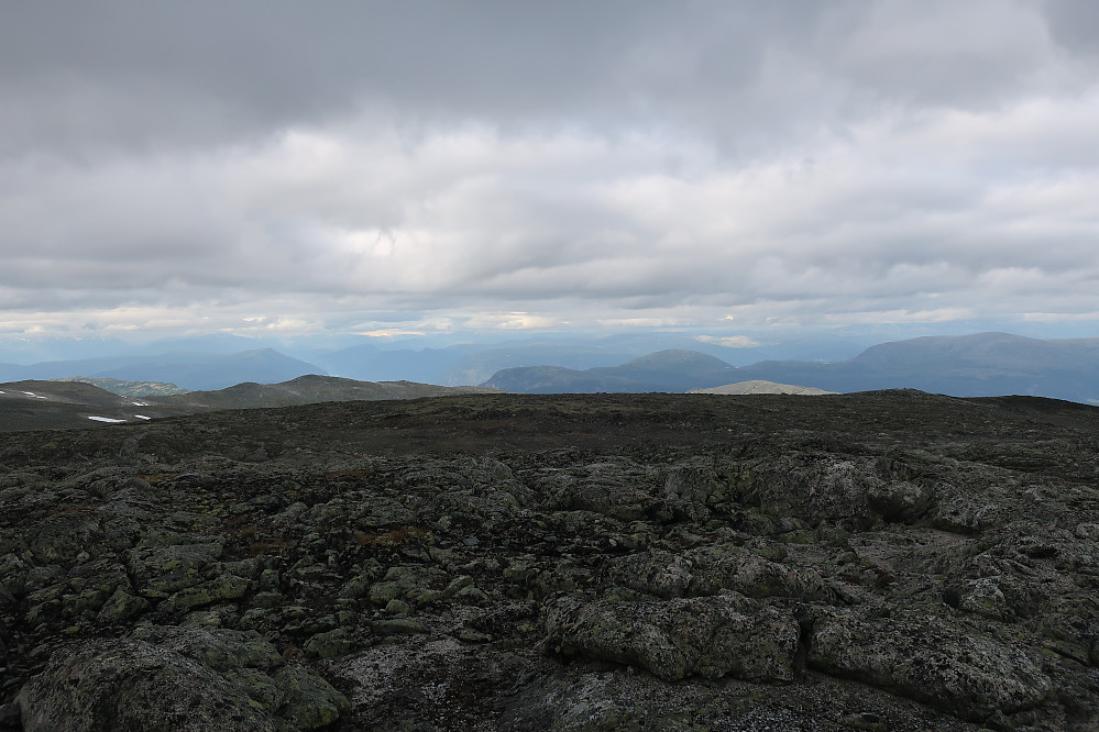 Ifrå Bårdshøgdi 1644 moh og eit stort topp platå.