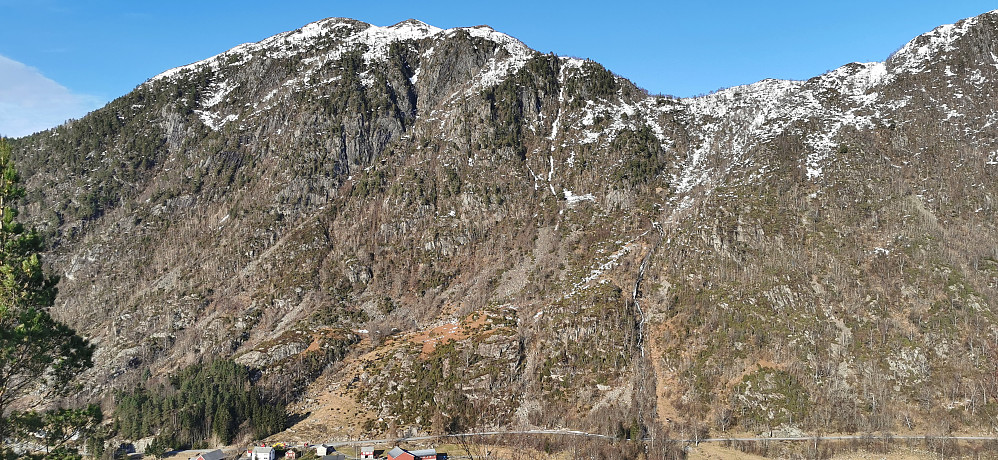 Ifrå Høgåsen 182 moh mot ruta opp ifrå Vassteinen/Hjartåbygda
