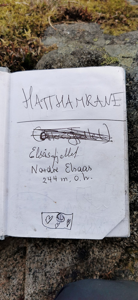 Stien var merka også med eit skilt til Hatthamrane.