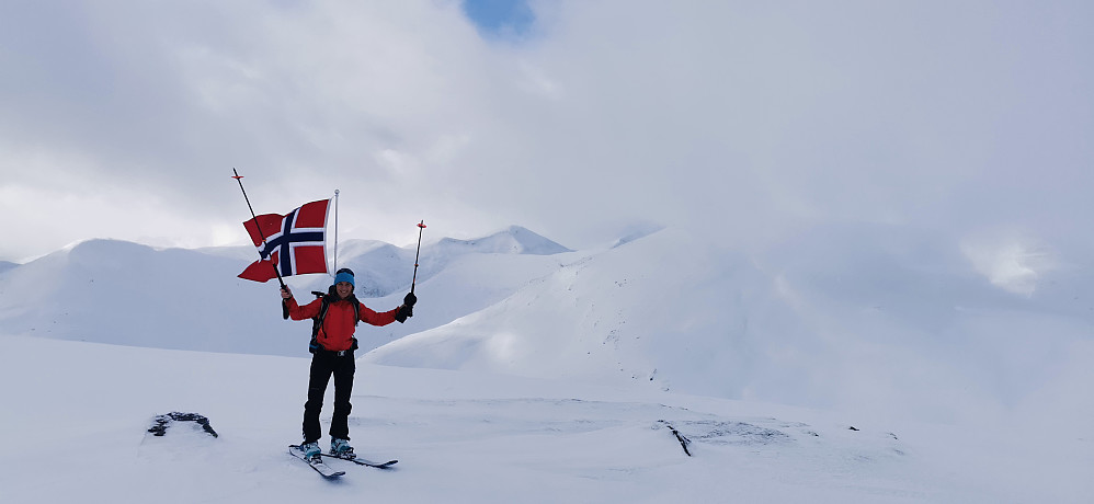 På toppen av Blåfjellet og skydekket opna seg opp! 