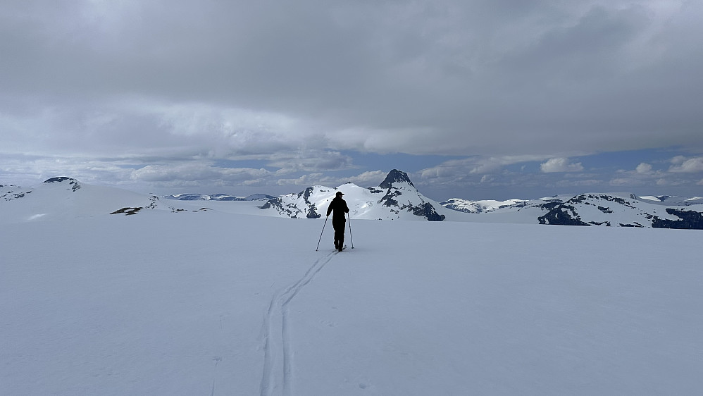 Retur ifrå Raudskarvfjellet 1887 moh