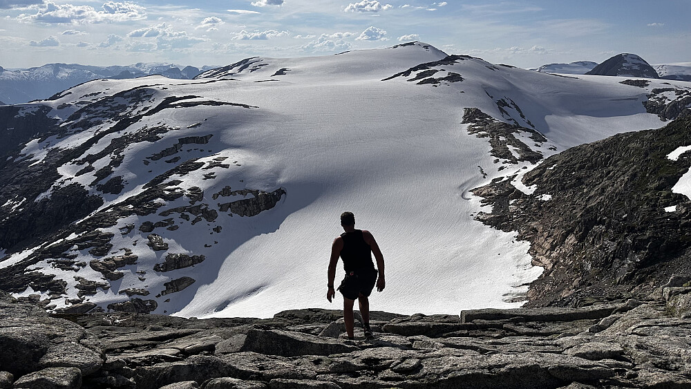 Ifrå Eldedalsbreen mot Kvitlabreen