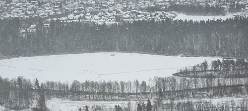 Skøyteis på Dælivann, sett fra Gråmagan