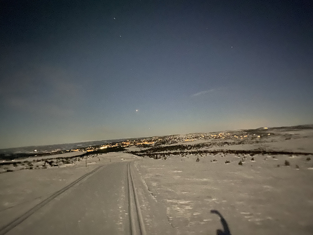 Venus & Jupiter på veg ned over Sjusjøen