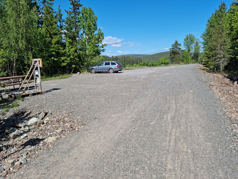 Parkeringen vi ikke kom opp til med bobilen