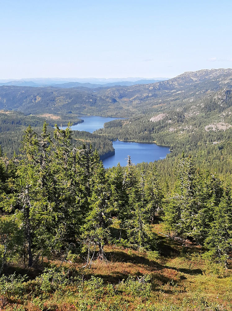 Utsikt mot Liervatnet og Breidvatn.