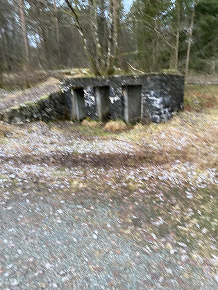 Ett av mange gamle forsvarsanlegg. Kom ned stien til venstre.