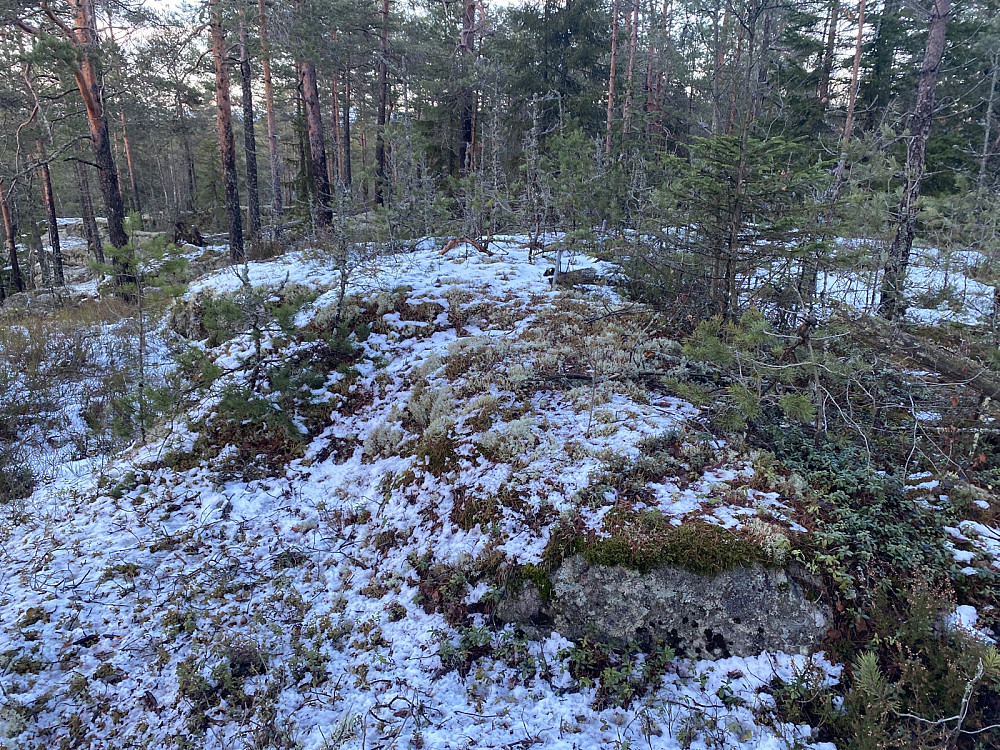 Topppunktet med bolter og litt rester av et gammelt tårn