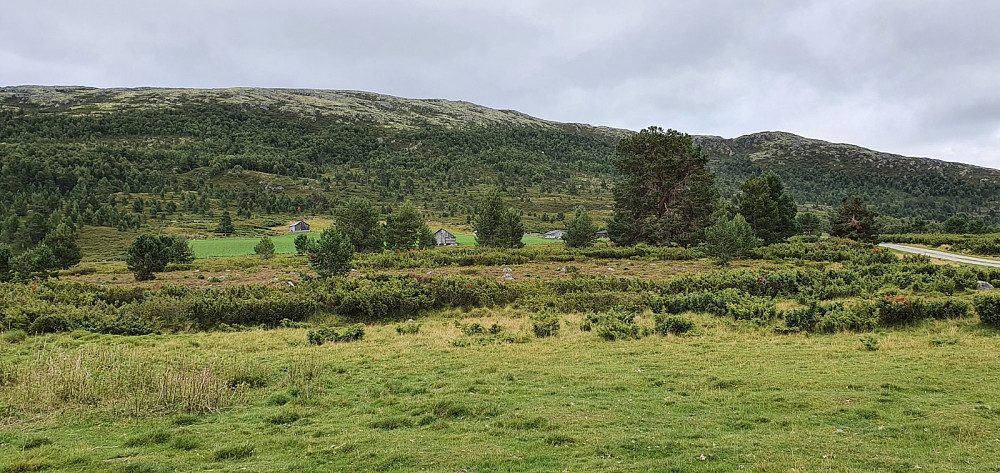 Fra parkeringsplassen og opp mot Lomsjøvola
