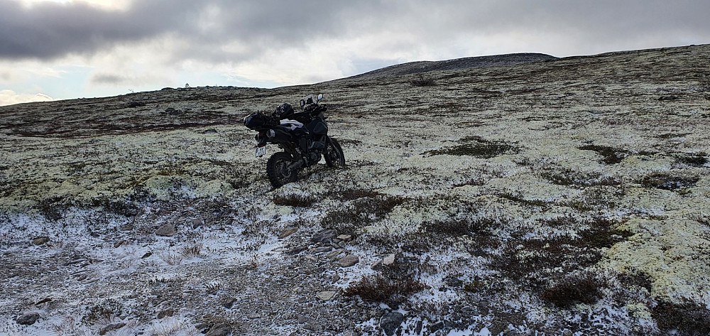 Winter is coming. Det var surt å kjøre motorsykkelen oppe på fjellet i dag, og det var godt å begynne å gå, selv om det var en kald vind fra nord