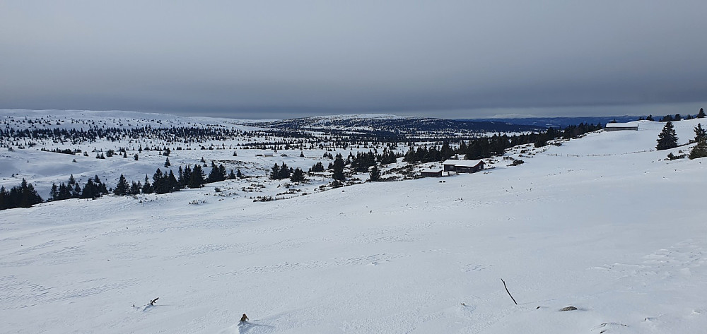 Fra Sjøsetra og tilbake mot start og med Hafjell i bakgrunnen
