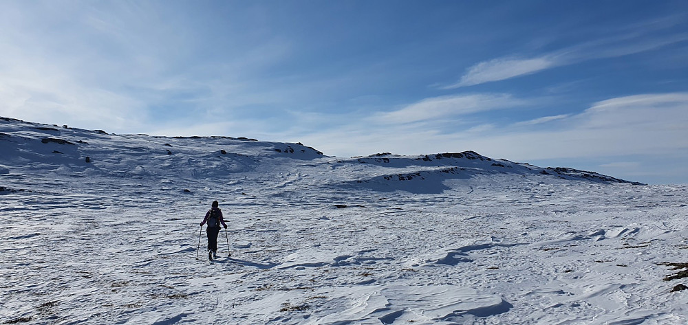 Lite snø i høyden. Her nærmer vi oss toppen på Leppkampen
