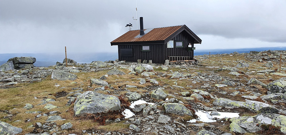 Det kom en snøbyge fra sør mot meg på toppen av Nevelfjell