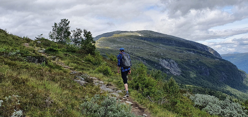 Vi gikk en svært våt sti via Røde Kors hytta mot Lønahorgi