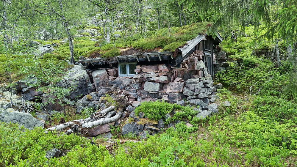 Stien gikk imidlertid til denne steinkoia. Nå er ikke jeg noen murer, men den var nok ikke laget av noen sherpaer.