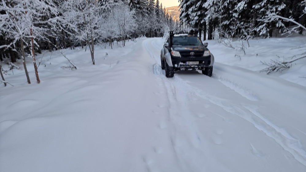 Her ble det for bratt og det ble stopp i løssnøen