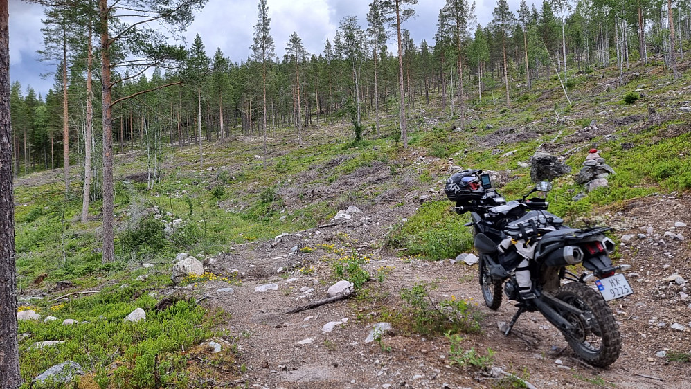 Jeg parkerte der det startet en rød markert sti