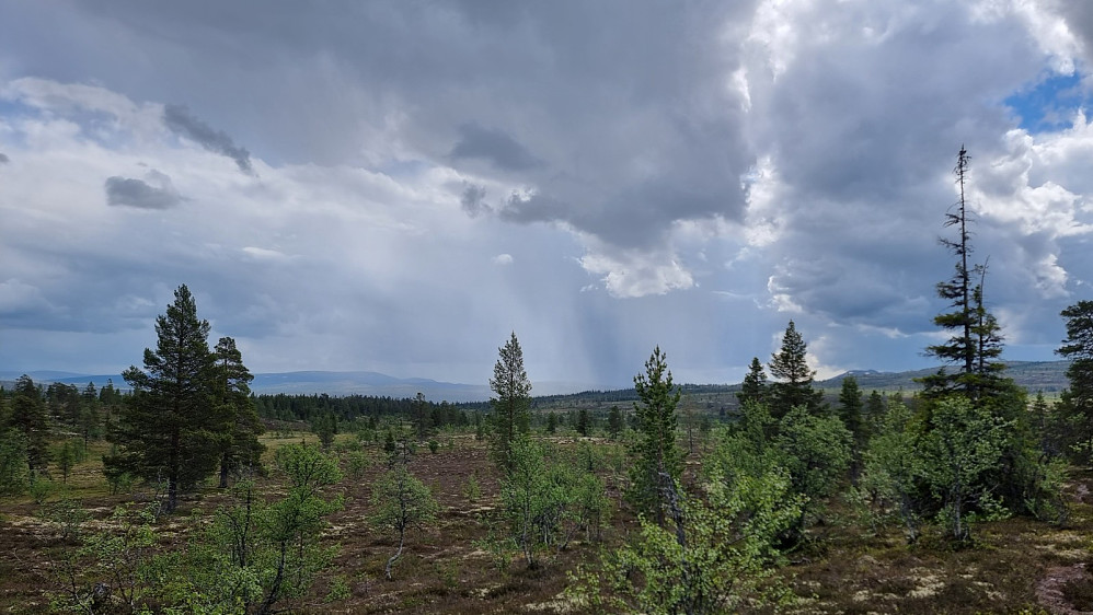 Det var tordenvær og nedbør østover