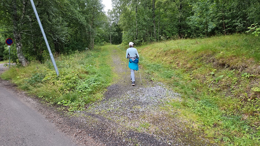 Vi startet på grusvei