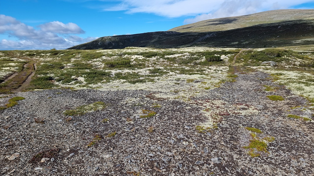 Jeg valgte å følge stien inn mot vannene for deretter å ta stien til høyre her mot gruva