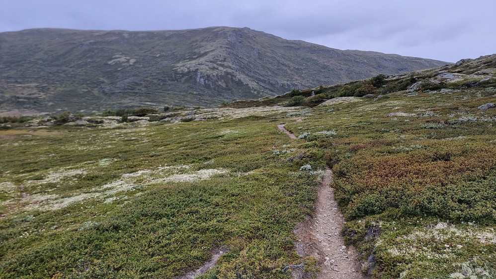 I det jeg rundet fjellet ned mot dalen, begynte det å regne