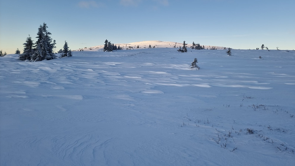 Oppe på fjellet bar snøen bra, men snøen var litt løs og ga dårlig feste for de smørefrie fjellskiene mine