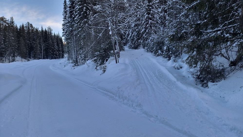 Jeg gikk vegen inn til der stien starter og kunne gå videre i skiløypa