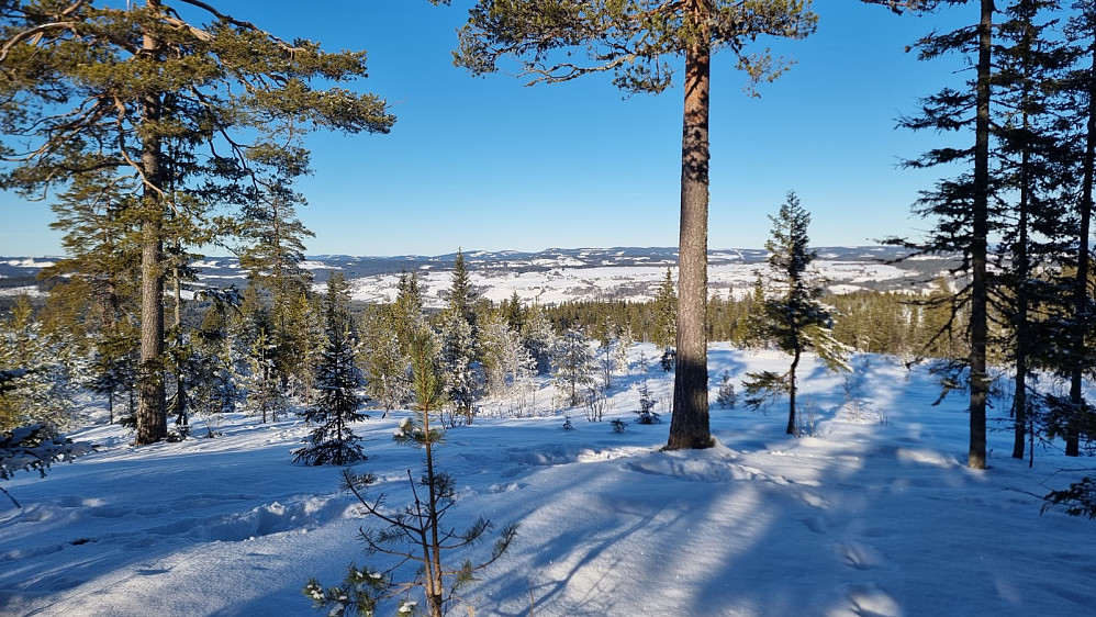 Flott utsikt vestover fra toppen