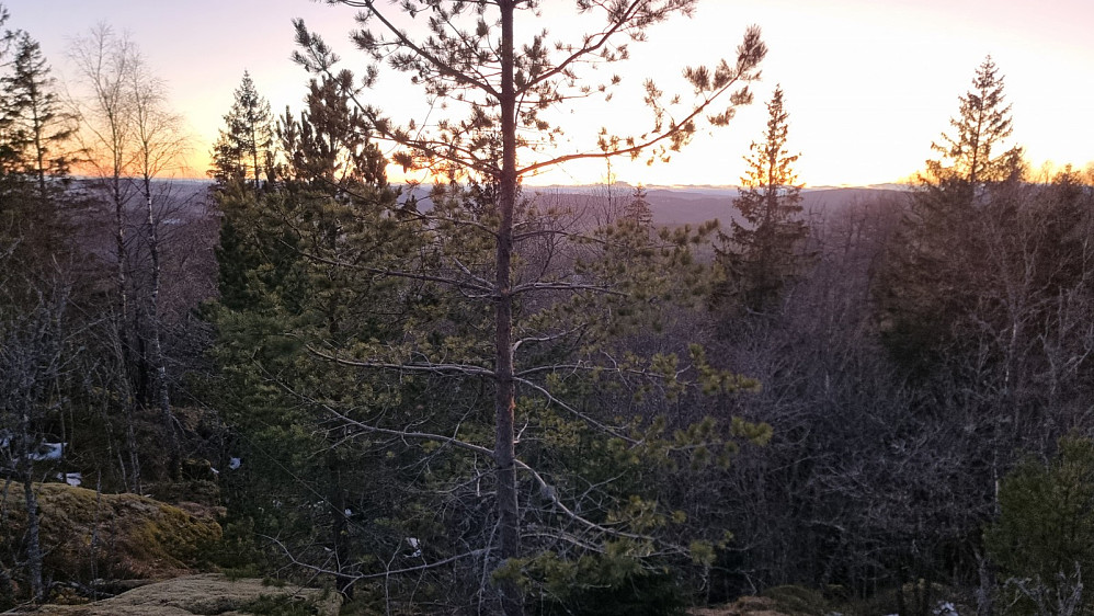 Sola var gått ned, men himmelen var fortsatt farget av solnedgangen. Selv om det ble ganske mørkt på returen, kom jeg meg trygt ned