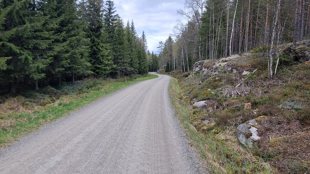 Jeg startet innover på flott grusvei