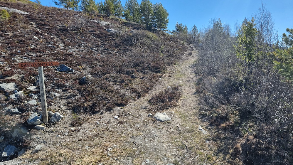 Jeg kunne følge fin sti bort til dagsturhytta