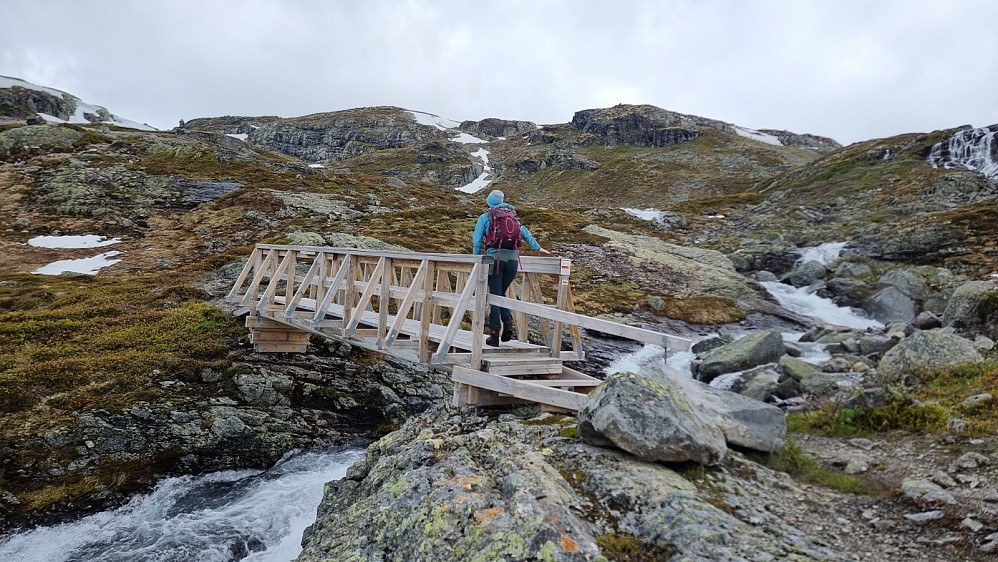 Vi krysset ikke brua, men tok opp en sti til høyre