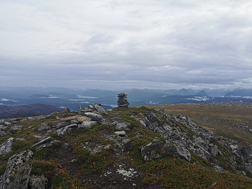 Toppen av Hildrehesten, 740 moh. Utsikt mot sør også her.