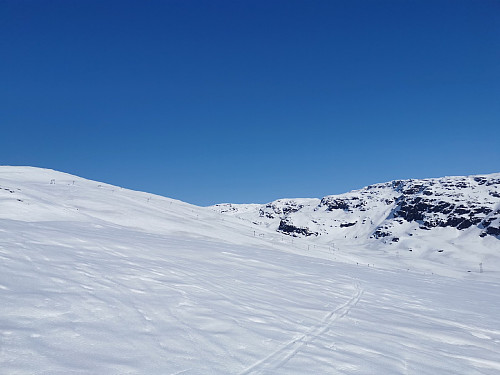 Rett ovenfor skitrekket og siste nedkjøring.