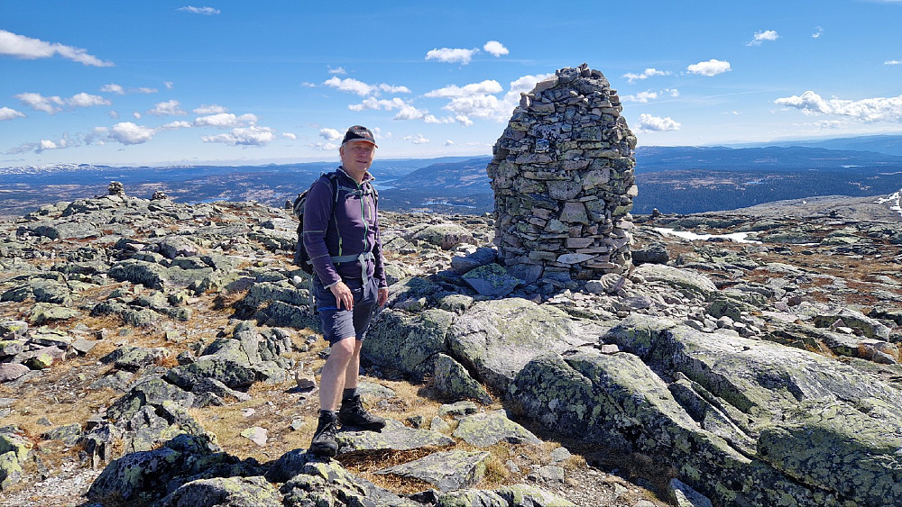 Toppvarden. Ser sørøstover med Spåtind/Synnfjell til venstre.