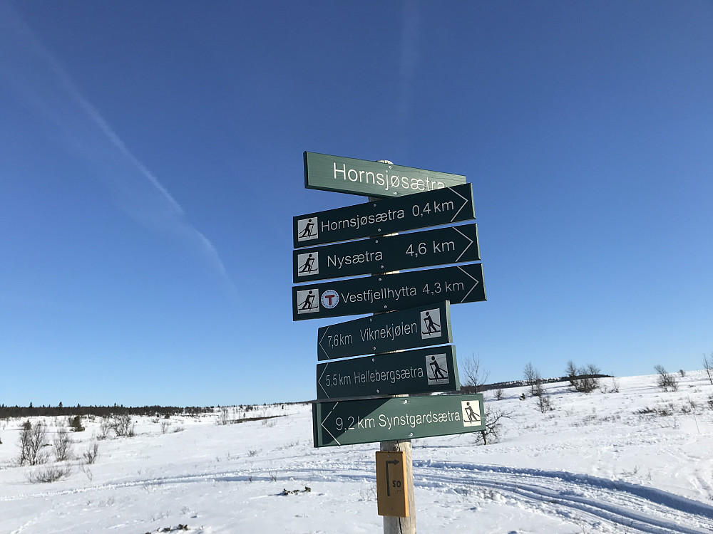 Løypekrysset ved Hornsjøsetra