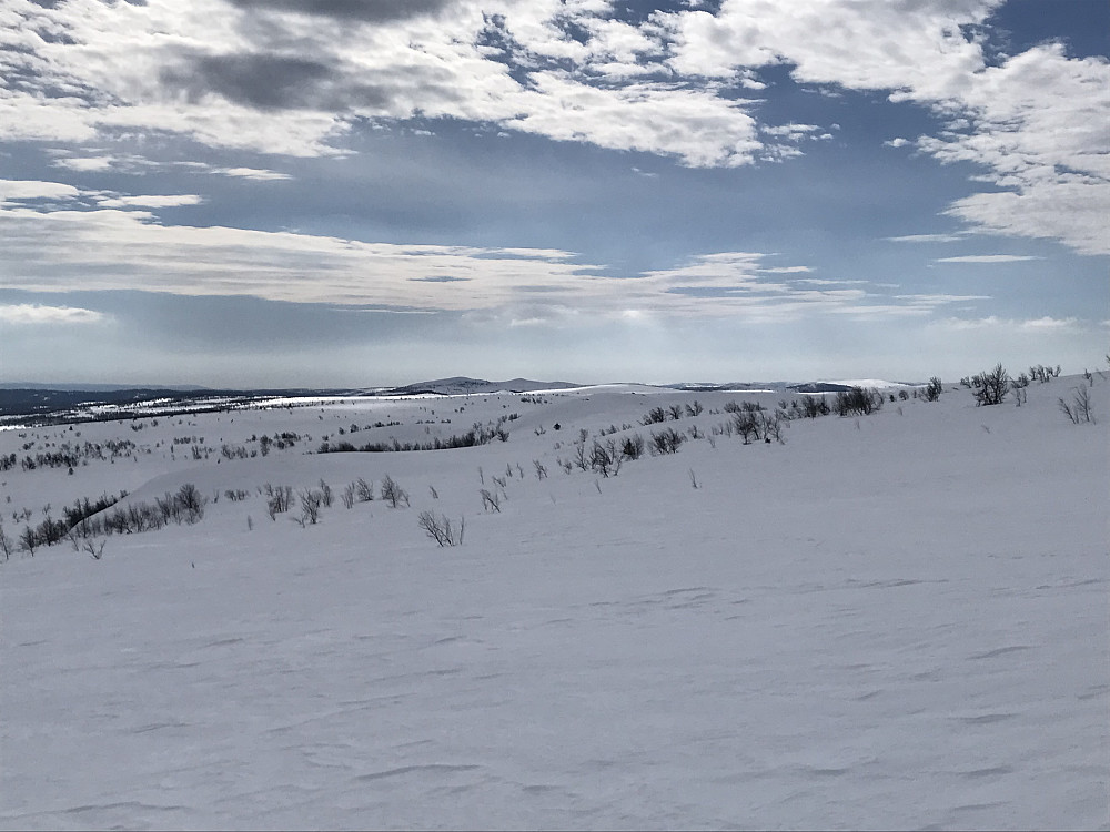 På tur opp på Vetafjellet. Mossjøfjellet i bakgrunn. 