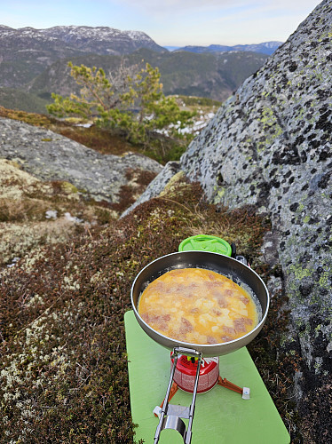 Lunsj på toppen.
