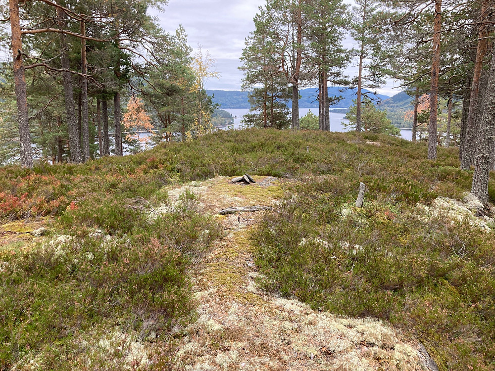 Toppen på Storøya med en veldig liten varde.
