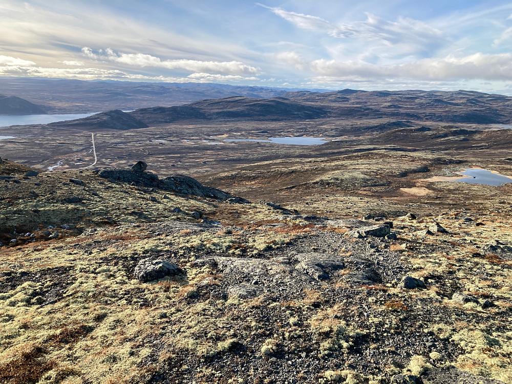 Utsikt vestover mot Hardangervidda.