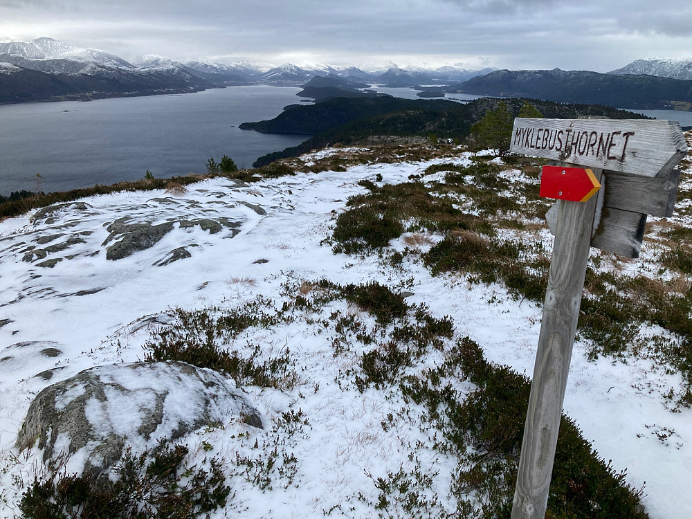 Her har jeg kommet opp på toppryggen som fører skarpt vestover mot Myklebosthornet. Utsikten er østover.