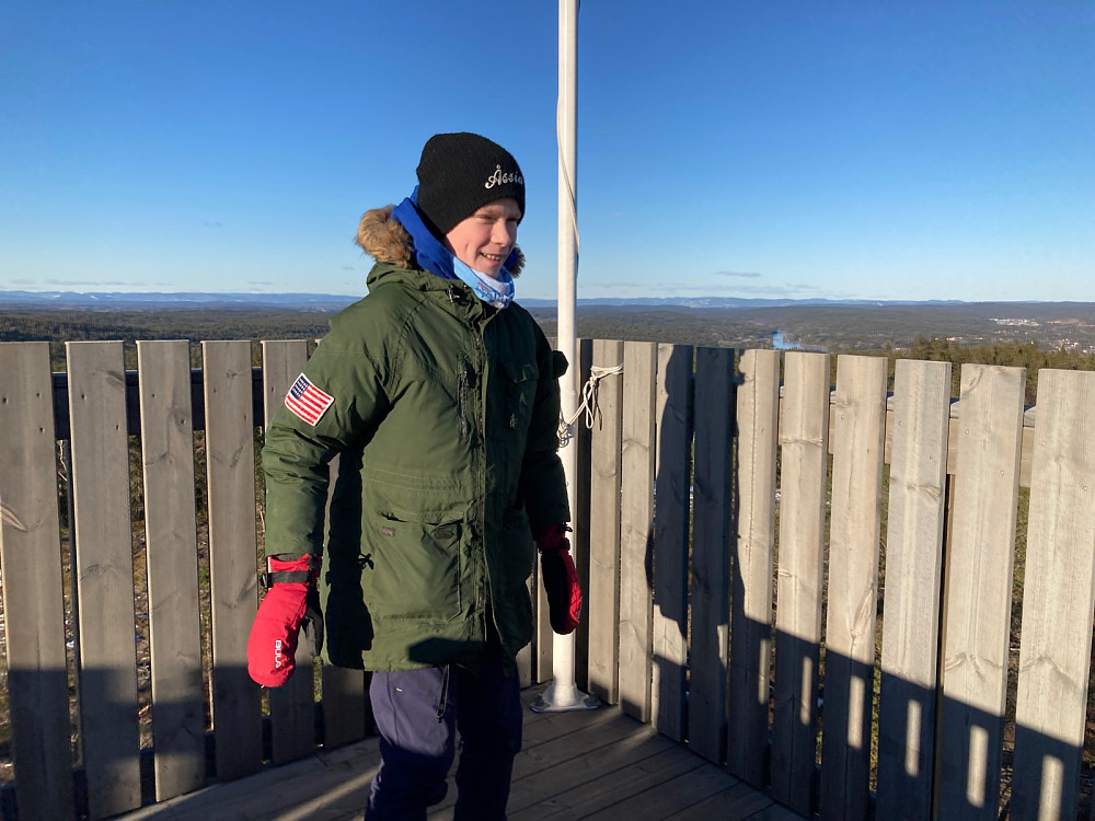 Vegard på toppen av tårnet.