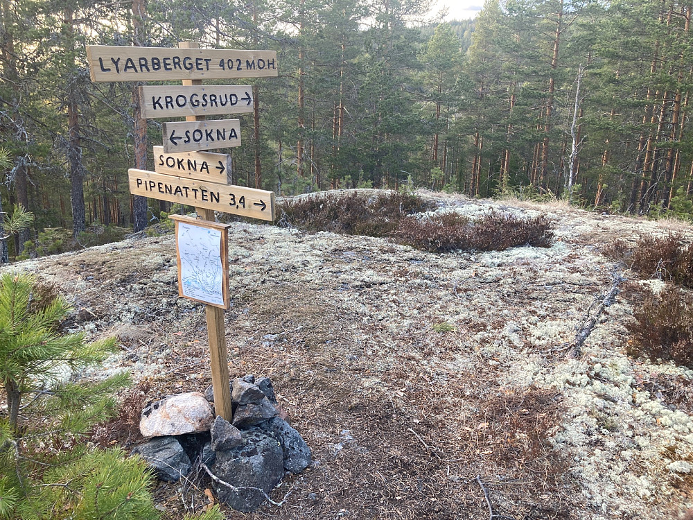 Den stien jeg valgte gikk om Lyarberget, så i ettertid opprettet jeg også et nytt pb-element her.