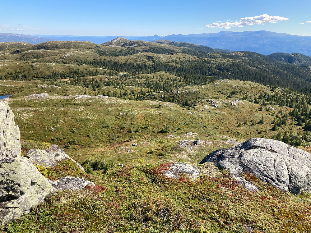 Utsikt sørover fra toppen av Jordesmyrnatten mot Norefjell. Landskapet i forgrunnen synes jeg var fint.