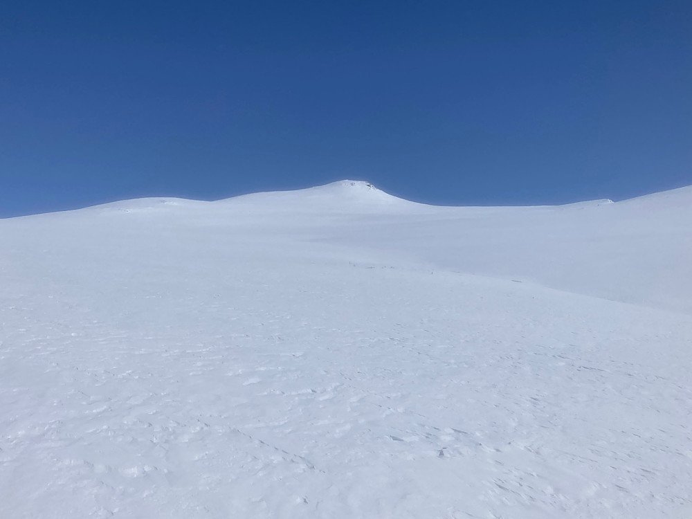 Ensformig landskap med slak stigning oppover. Ganske seigt.