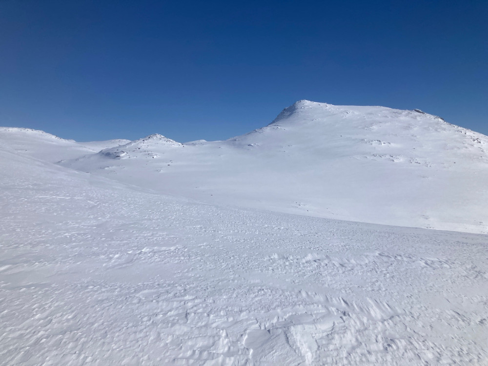 Utsikt til toppturmålet mitt, «Sør for isbretjerne».