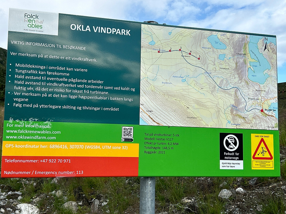 Info om vindparken på Okla. Ganske store møller med 4,2MW pr stykk.