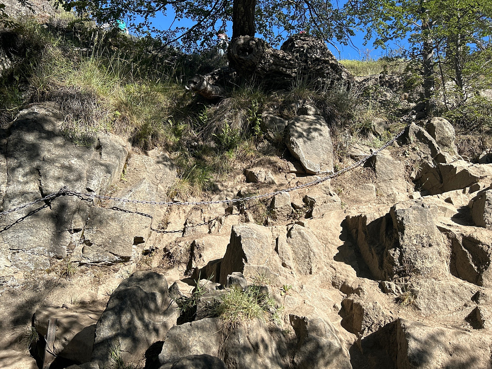 Cruxet på stien inn til Laguna Torre og Mirador Maestri. Jeg forserte det med staver uten å bruke kjettingen:-)