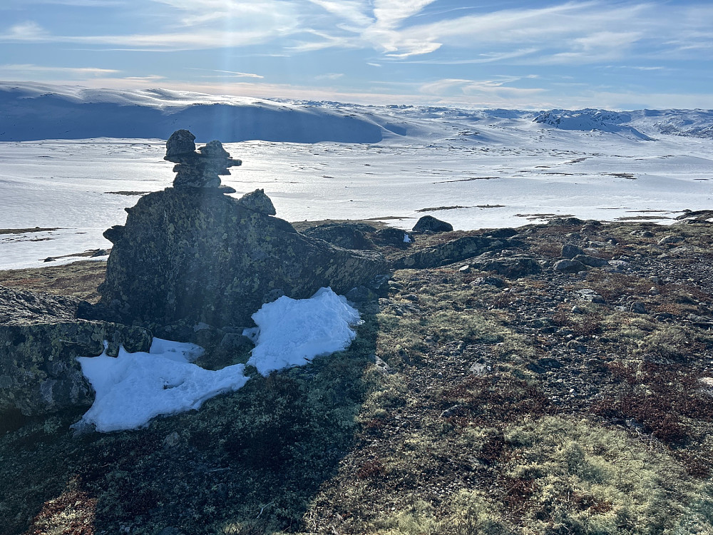 Høyeste punkt på Borgsjånutan er 1324 moh. Utsikten er vestover innover Hardangervidda.