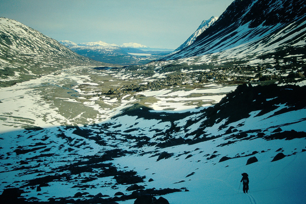 Første bakken opp fra dalen mot Fornesbreen som er et stykke lenger oppe.